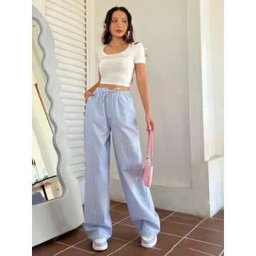 Stylish Verdusa Women’s Striped High Waist Lounge Pants