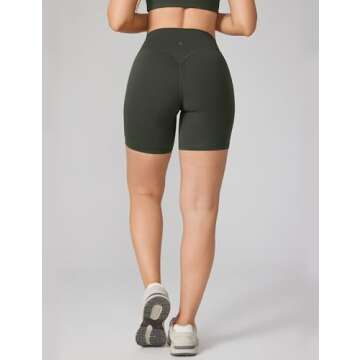 UNISSU Hugcurve No Front Seam High Waisted Workout Biker Shorts for Women 6 Inches Tummy Control But...