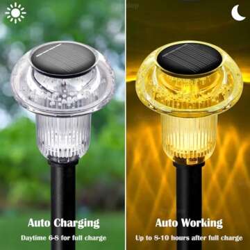 Priddop Solar Pathway Lights - 8 Pack LED Waterproof