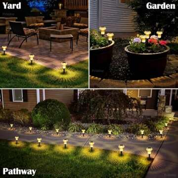 Priddop Solar Pathway Lights - 8 Pack LED Waterproof