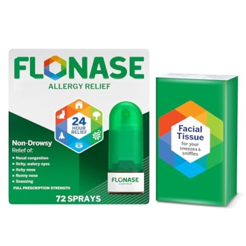 Flonase Allergy Relief Nasal Spray - 72 Sprays with Tissues for Fast Relief