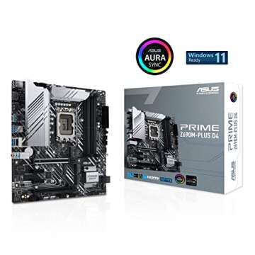 ASUS Prime Z690M-Plus D4 LGA 1700(Intel 12th Gen) microATX motherboard (PCIe 5.0,DDR4,10+1 Power Sta...