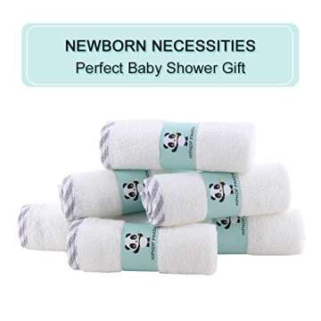 HIPHOP PANDA Baby Washcloths, Rayon Made from Bamboo - 2 Layer Ultra Soft Absorbent Newborn Bath Fac...