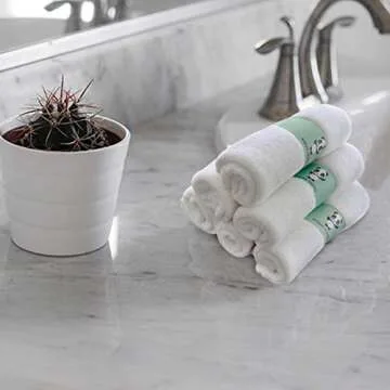 HIPHOP PANDA Baby Washcloths, Rayon Made from Bamboo - 2 Layer Ultra Soft Absorbent Newborn Bath Face Towel - Reusable Baby Wipes for Delicate Skin - Gray Stripe, 6 Pack