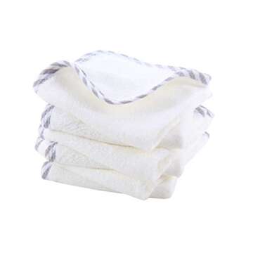 HIPHOP PANDA Baby Washcloths, Rayon Made from Bamboo - 2 Layer Ultra Soft Absorbent Newborn Bath Face Towel - Reusable Baby Wipes for Delicate Skin - Gray Stripe, 6 Pack