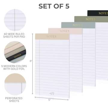ZICOTO Aesthetic Note Pads Set - Stylish & Functional
