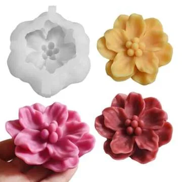 Camellia Flower Mold Flower Soap Mold Succulent Mold Resin Casting Mold Resin Making Molds Silicone Mold for Candle Home Decorate Mold 3D Animal Mold Candle Making Mold