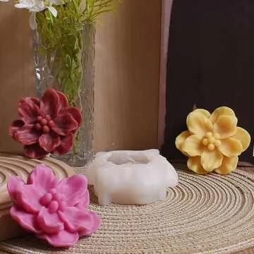 Camellia Flower Mold Flower Soap Mold Succulent Mold Resin Casting Mold Resin Making Molds Silicone Mold for Candle Home Decorate Mold 3D Animal Mold Candle Making Mold