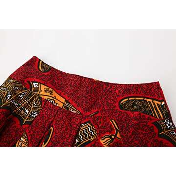 Hybrid Fashionista African Skirts for Women (Size USA 10) A-line Pleated Flared Midi Skirts - High Waist Skirts
