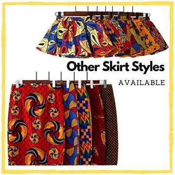 Hybrid Fashionista African Skirts for Women (Size USA 10) A-line Pleated Flared Midi Skirts - High Waist Skirts