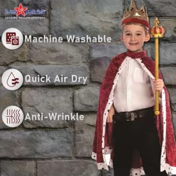 Dress Up America King Crown and Robe - King Costume for Kids - One Size Fits Most (Red)