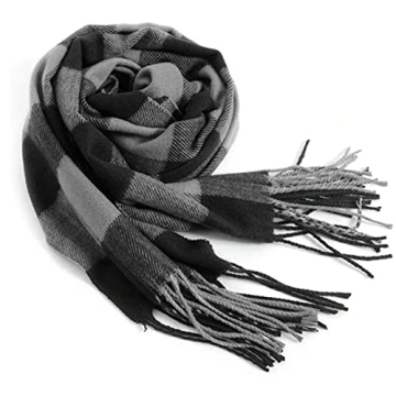 Men's Winter Plaid Scarf - Soft & Warm 72" × 13"