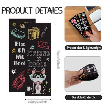 LiYiQ 100 Pcs Reading Rocks Bookmarks Rockets Design Bookmarks 7×2.5-inch Double-Sided Bookmarks fo...