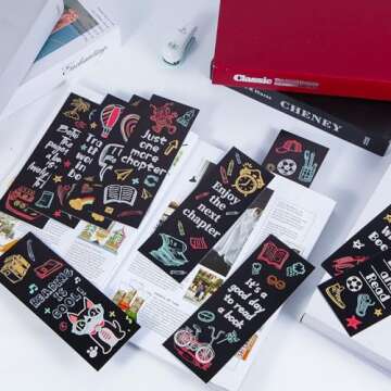 LiYiQ 100 Pcs Reading Rocks Bookmarks Rockets Design Bookmarks 7×2.5-inch Double-Sided Bookmarks for Book Lovers Cute Bookmarks for Reading Bookmarks for Students School Supplies