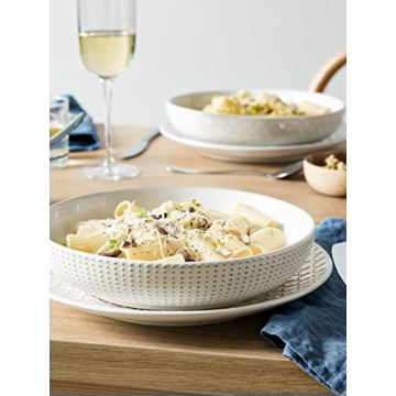 LE TAUCI 42oz Pasta Bowls Set Elegant Ceramic Serving Dishes