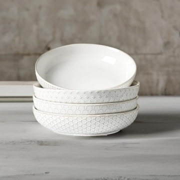 LE TAUCI 42oz Pasta Bowls Set Elegant Ceramic Serving Dishes