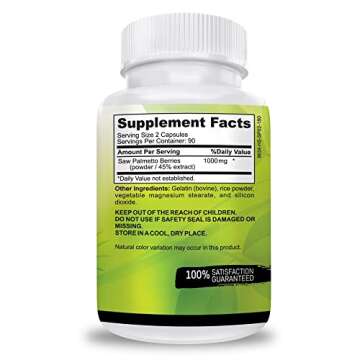 USA Grown Saw Palmetto | 180 Capsules Prostate Health Supplement | Hair Growth for Men & Women | Sup...