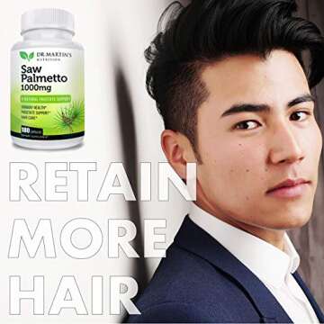 USA Grown Saw Palmetto | 180 Capsules Prostate Health Supplement | Hair Growth for Men & Women | Support to Help Maintain Normal Urination Frequency & Natural DHT Blocker to Help Prevent Hair Loss