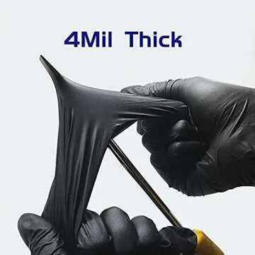 Wostar Black Nitrile Gloves Small 100pcs Powder Free Latex Free 4mil Nitrile Black Disposable Gloves
