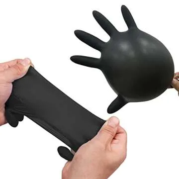 Wostar Black Nitrile Gloves Small 100pcs Powder Free Latex Free 4mil Nitrile Black Disposable Gloves