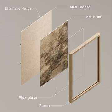 SIGNWIN Framed Sepia Tree Countryside Landscape Wall Art, Floral/Botanical Wall Decor Prints, Nature Wilderness Wall Décor for Living Room, Bedroom - 12"x16" Natural