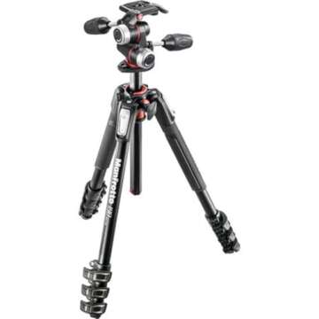 Manfrotto 190XPRO 4-Section Aluminum Tripod with XPRO 3-Way Pan/Tilt Head