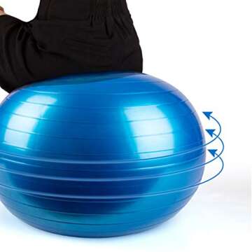BESPORTBLE 75cm Non-Slip Inflatable Yoga Exercise Ball