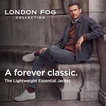 London Fog Men's Auburn Zip-Front Golf Jacket (Regular & Big-Tall Sizes), Navy, Large