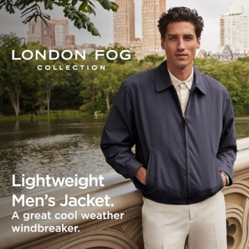 London Fog Men's Auburn Zip-Front Golf Jacket (Regular & Big-Tall Sizes), Navy, Large