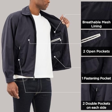 London Fog Men's Auburn Zip-Front Golf Jacket (Regular & Big-Tall Sizes), Navy, Large