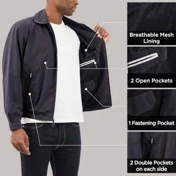 London Fog Men's Auburn Zip-Front Golf Jacket (Regular & Big-Tall Sizes), Navy, Large