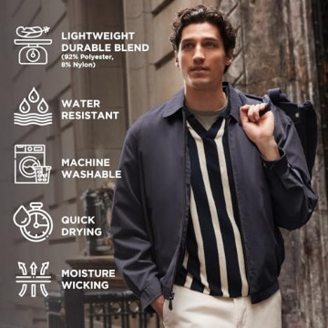 London Fog Men's Auburn Zip-Front Golf Jacket (Regular & Big-Tall Sizes), Navy, Large