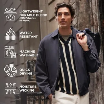 London Fog Men's Auburn Zip-Front Golf Jacket (Regular & Big-Tall Sizes), Navy, Large