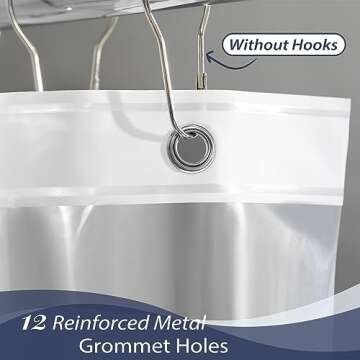 LOVTEX Clear Shower Curtain Liner Waterproof, 72x72 Lightweight
