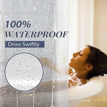 LOVTEX Clear Shower Curtain Liner Waterproof, 72x72 Lightweight
