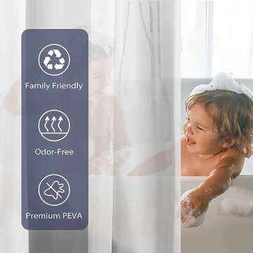 LOVTEX Clear Shower Curtain Liner Waterproof, 72x72 Lightweight