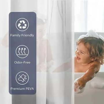 LOVTEX Clear Shower Curtain Liner Waterproof, 72x72 Lightweight