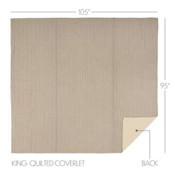 Sawyer Mill Ticking Stripe Quilt - King Size, Grey