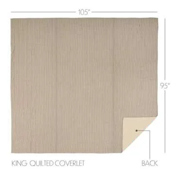 Sawyer Mill Ticking Stripe Quilt - King Size, Grey