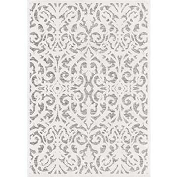 My Texas House by Orian Indoor/Outdoor Lady Bird Area Rug, 7'9" x 10'10", Natural/Grey