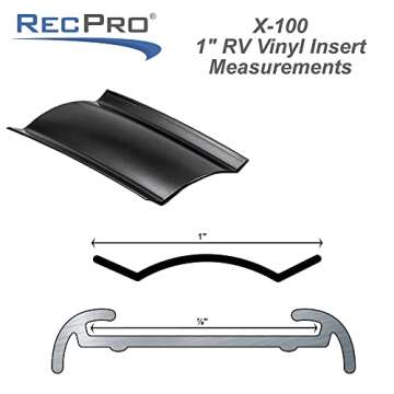 RecPro 1" RV Vinyl Trim Insert | UV Protection | Roof Trim (100', Black)