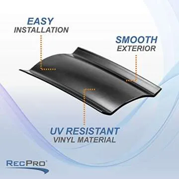 RecPro 1" RV Vinyl Trim Insert | UV Protection | Roof Trim (100', Black)
