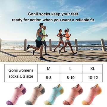 Gonii Women's No Show Socks - Cushioned Athletic Comfort