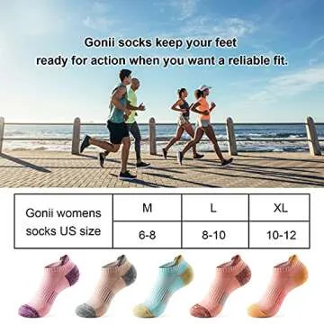 Gonii Women's No Show Socks - Cushioned Athletic Comfort