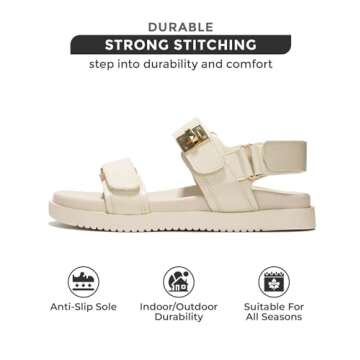 Project Cloud Comfortable Leather Platform Sandals for Women