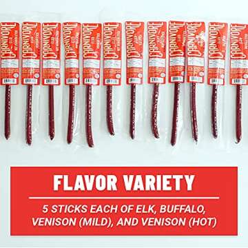 Carnivore Club Exotic Jerky Bouquet - Includes 20 Delicious Exotic Meat Sticks in 4 Flavors - Jerky Lover Gift - Fun Gift For Men and Women - Wild Game Sampler