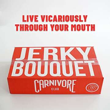 Carnivore Club Exotic Jerky Bouquet - Includes 20 Delicious Exotic Meat Sticks in 4 Flavors - Jerky Lover Gift - Fun Gift For Men and Women - Wild Game Sampler