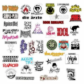 BulbaCraft 81Pcs Large Punk Stickers, Punk Rock Stickers, Band Decals, Metal Decals, Gifts for Women & Men