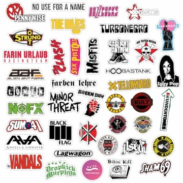 BulbaCraft 81Pcs Large Punk Stickers, Punk Rock Stickers, Band Decals, Metal Decals, Gifts for Women & Men