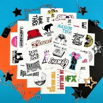 BulbaCraft 81Pcs Large Punk Stickers, Punk Rock Stickers, Band Decals, Metal Decals, Gifts for Women & Men